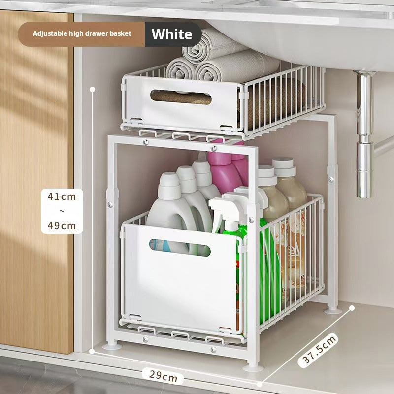 🧂✨ -50% | Organisateur Coulissant Réglable pour Sous Évier – Étagère de Rangement Multifonction pour Cuisine, Épices et Accessoires