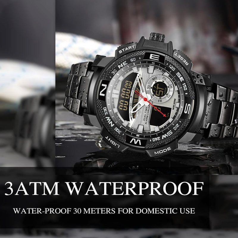 ⌚ PROMO LIMITÉE -50% ! ✨ Montre Sport Homme Double Affichage – Analogique-Numérique, Étanche 3ATM, Multi-Fonction ⏱️