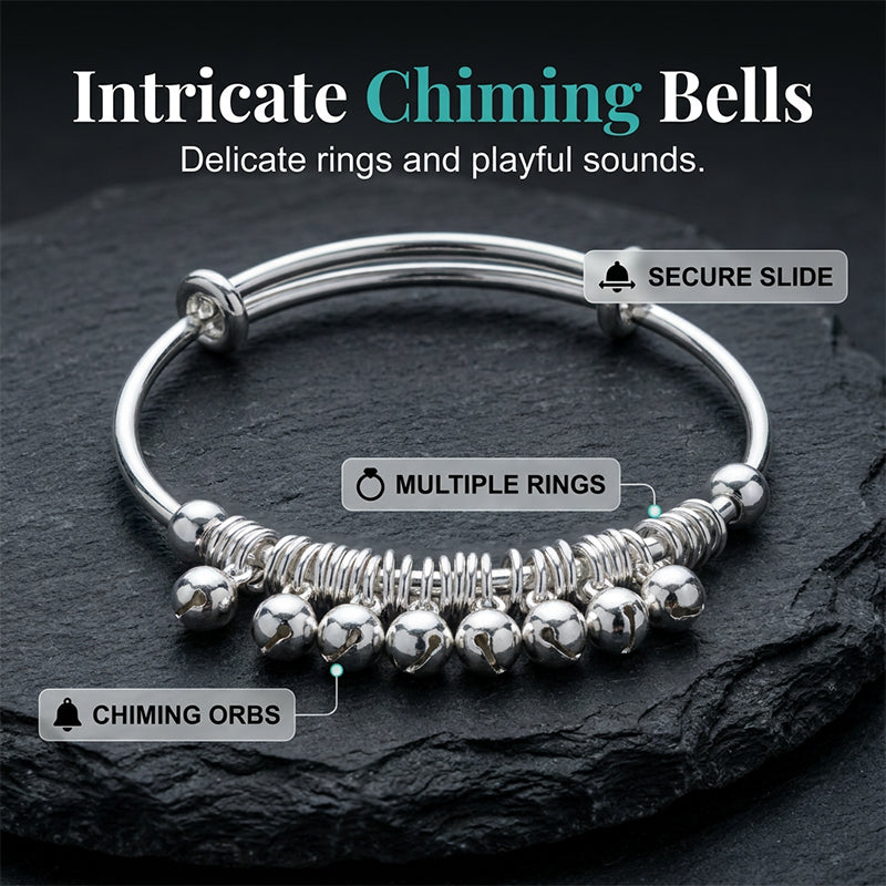 📢📢50 % DE RÉDUCTION⏰Bracelet délicat clochettes en argent – Réglable, léger & finition polie – Parfait comme cadeau ou accessoire quotidien – tintement doux au poignet 🔔