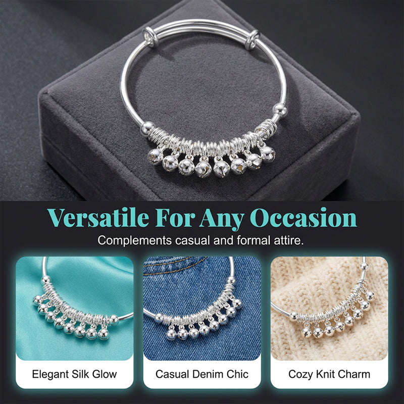 📢📢50 % DE RÉDUCTION⏰Bracelet délicat clochettes en argent – Réglable, léger & finition polie – Parfait comme cadeau ou accessoire quotidien – tintement doux au poignet 🔔