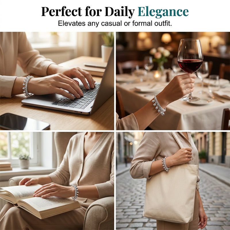 📢📢50 % DE RÉDUCTION⏰Bracelet délicat clochettes en argent – Réglable, léger & finition polie – Parfait comme cadeau ou accessoire quotidien – tintement doux au poignet 🔔