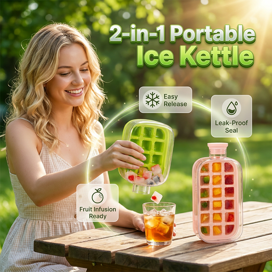 🏋️‍♂️ PROMO LIMITÉE -50% ! 🚰 Bouteille Cocktail 2-en-1 avec Moule à Glaçons Intégré – Sans BPA, Silicone Alimentaire, Anti-Fuite, 500ml/800ml, Idéale Gym & Outdoor 💪
