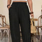 👖 PROMO LIMITÉE 50% DE RÉDUCTION ! ✨ Pantalon Femme Casual à Chevilles Retroussées – Ceinture Élastique, Coupe Ample, Poches Plaquées 🌿