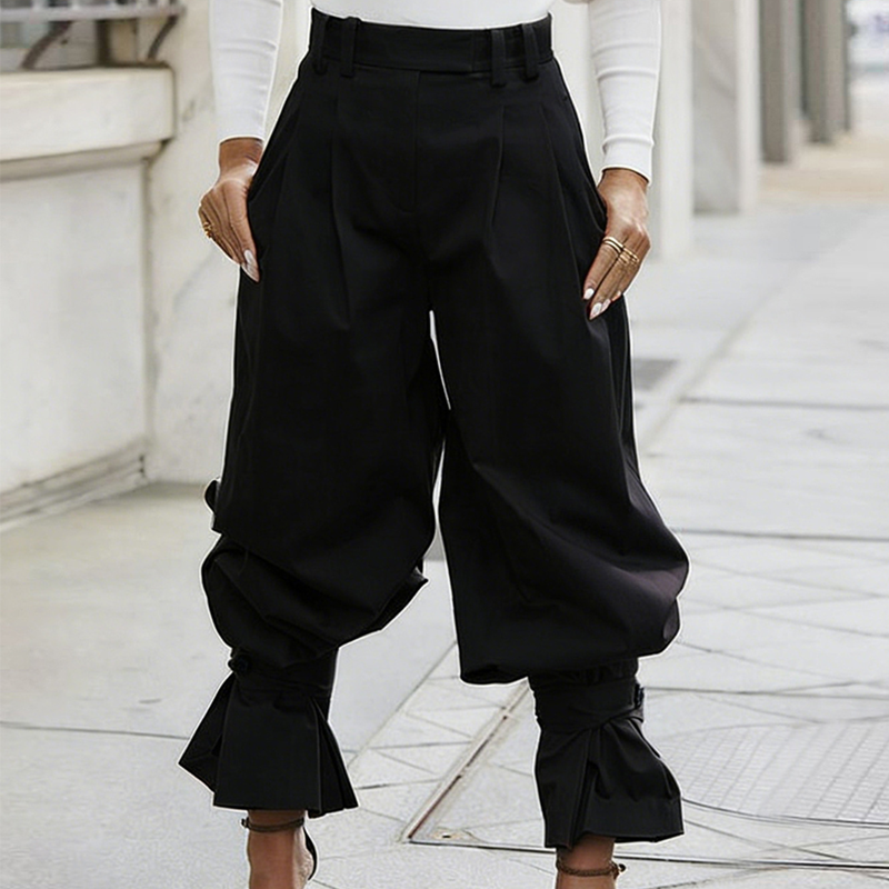 🎉Pantalon plissé lanterne à manchettes froncées pour femme