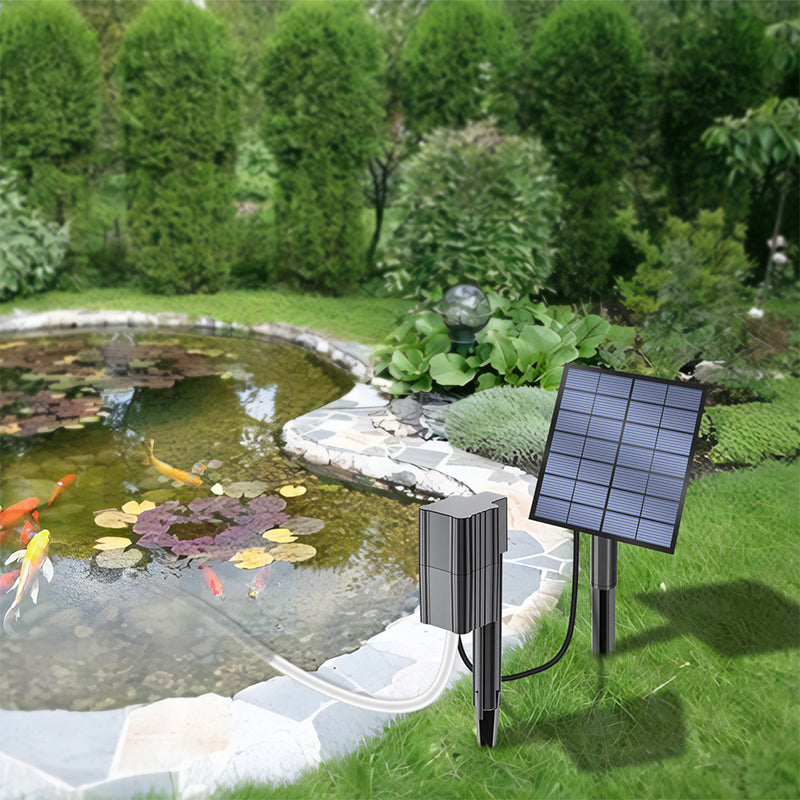 ☀️🐟 Aérateur Solaire pour Bassin avec Pompe à Air – 7V/2.5W, Kit Complet, Installation Facile, Santé Aquatique 24/7 ✨