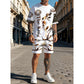 🦁 PROMO FLASH 50%🔥Ensemble Graphique Lion Homme – T-shirt + Short, Respirant, Streetwear Urbain, Tailles S-4XL, Idéal Été😎