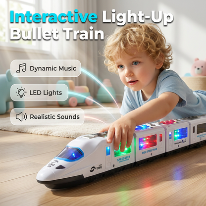 Train jouet électrique à grande vitesse avec lumières et musique
