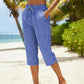 👖 50 % DE RÉDUCTION EN CE MOMENT ! 💐 Pantalon capri à carreaux d'été pour femme