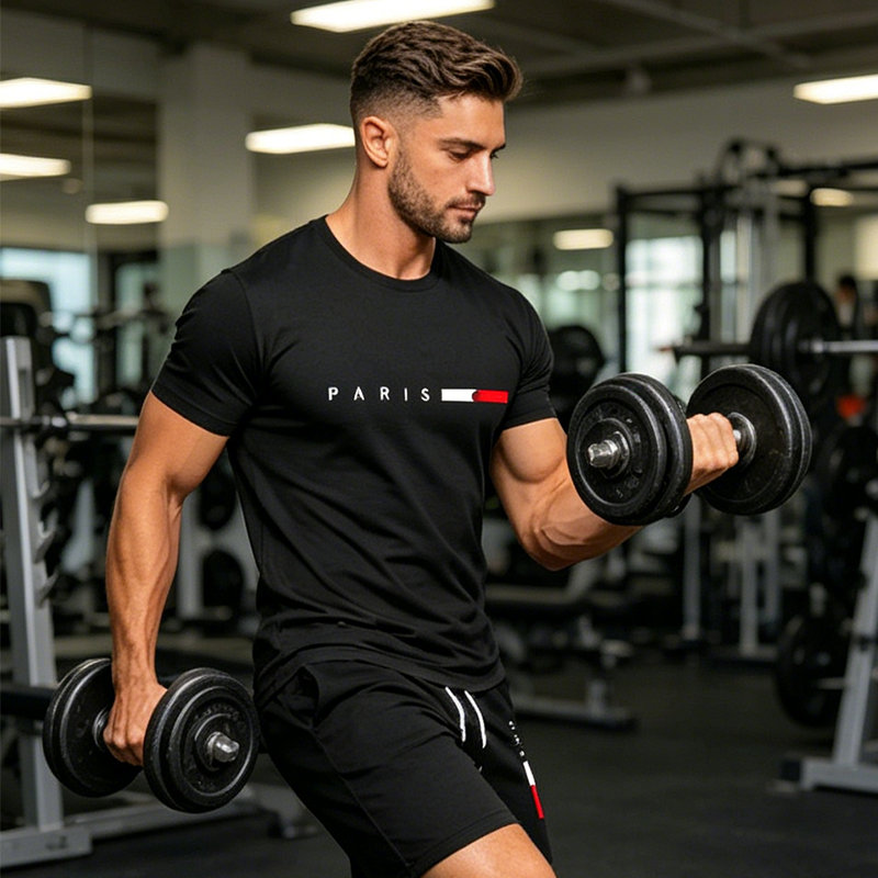👕 PROMOTION LIMITÉE -50% ! ✨ Ensemble 2 pièces imprimé pour homme – Athleisure moderne, respirant, coupe sportive 🏃♂️