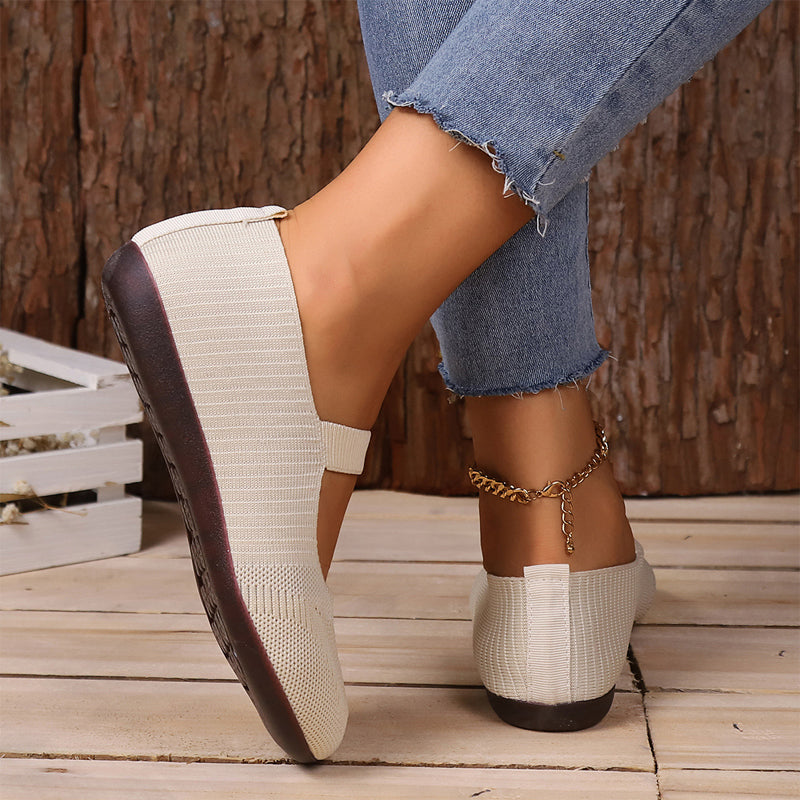 👟🌬️ Ballerines en tricot respirant pour femme – Douces et respirantes, confortables même après de longues promenades