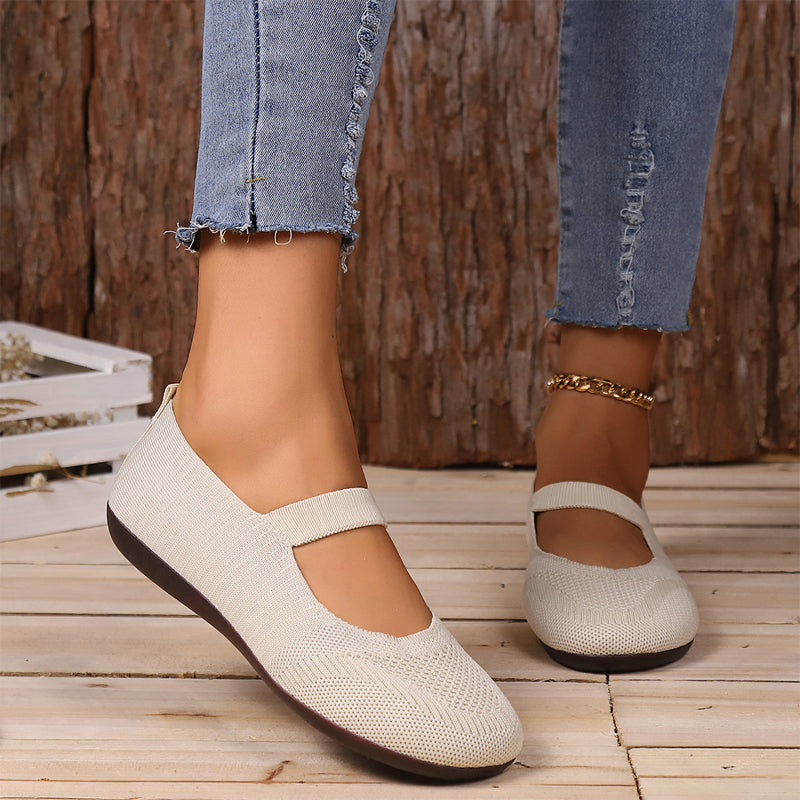 👟🌬️ Ballerines en tricot respirant pour femme – Douces et respirantes, confortables même après de longues promenades