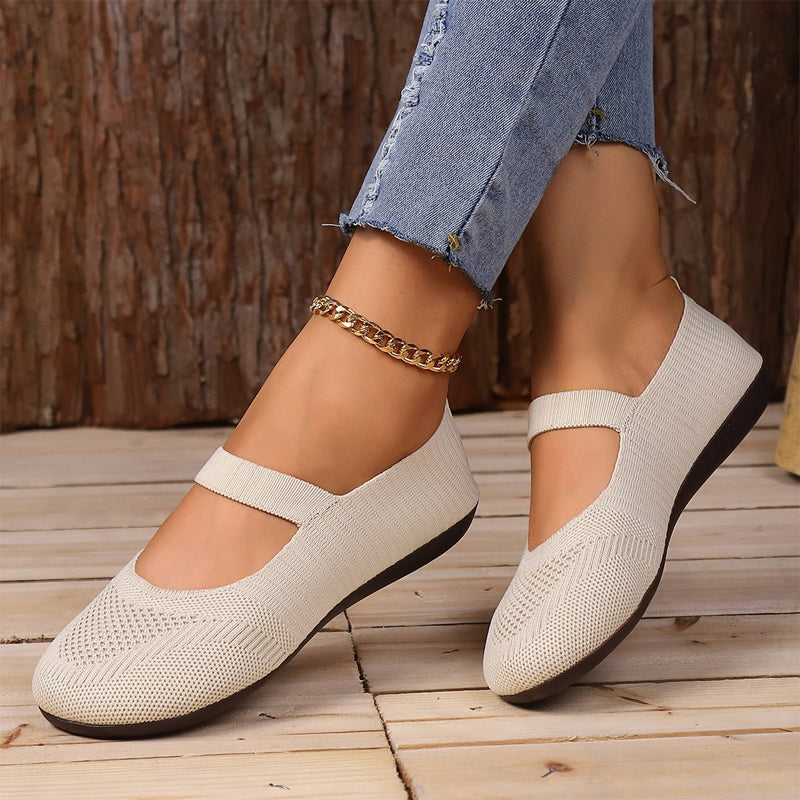 👟🌬️ Ballerines en tricot respirant pour femme – Douces et respirantes, confortables même après de longues promenades