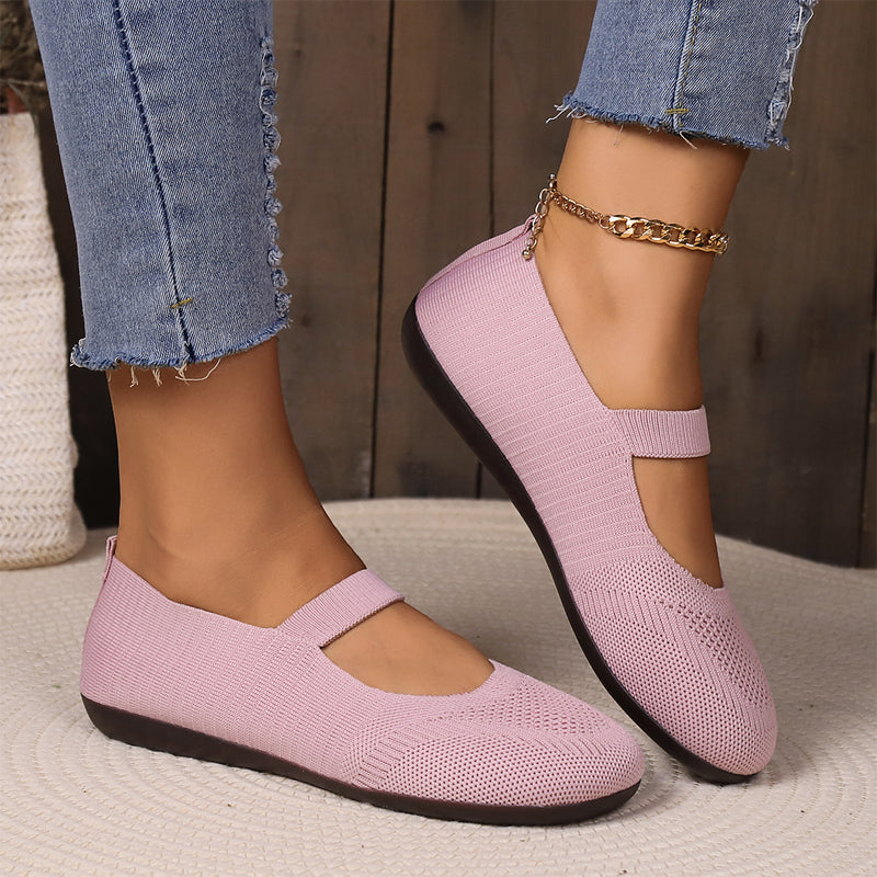 👟🌬️ Ballerines en tricot respirant pour femme – Douces et respirantes, confortables même après de longues promenades