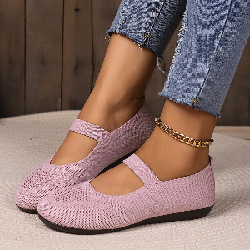 👟🌬️ Ballerines en tricot respirant pour femme – Douces et respirantes, confortables même après de longues promenades
