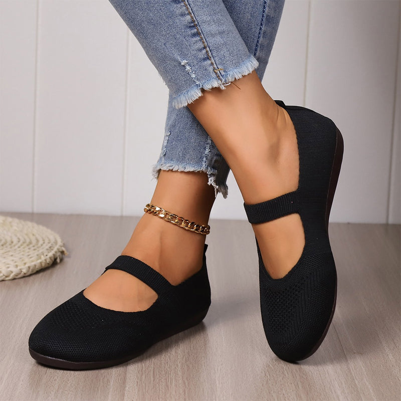 👟🌬️ Ballerines en tricot respirant pour femme – Douces et respirantes, confortables même après de longues promenades