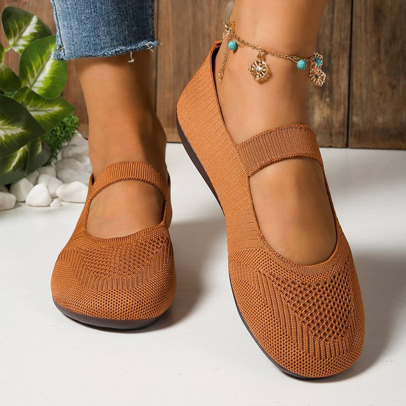 👟🌬️ Ballerines en tricot respirant pour femme – Douces et respirantes, confortables même après de longues promenades