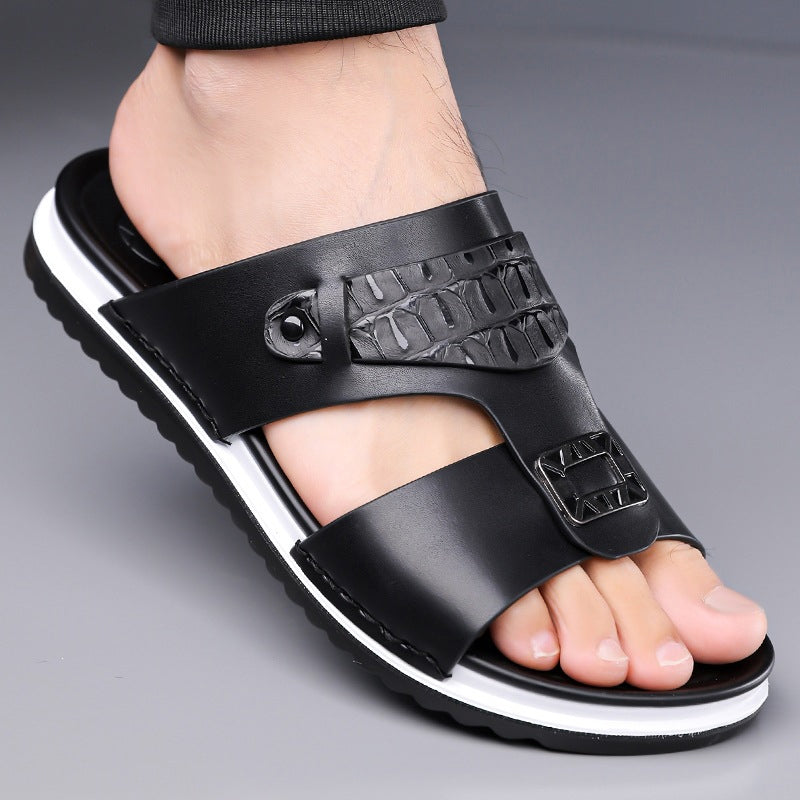 👞PROMO FLASH 50%🏖️Sandales Slip-On Homme Simili Cuir – 2 Textures, Semelle Anti-Dérapante, 3 Couleurs, Pointures 39-48, Respirantes, Rembourrées✨