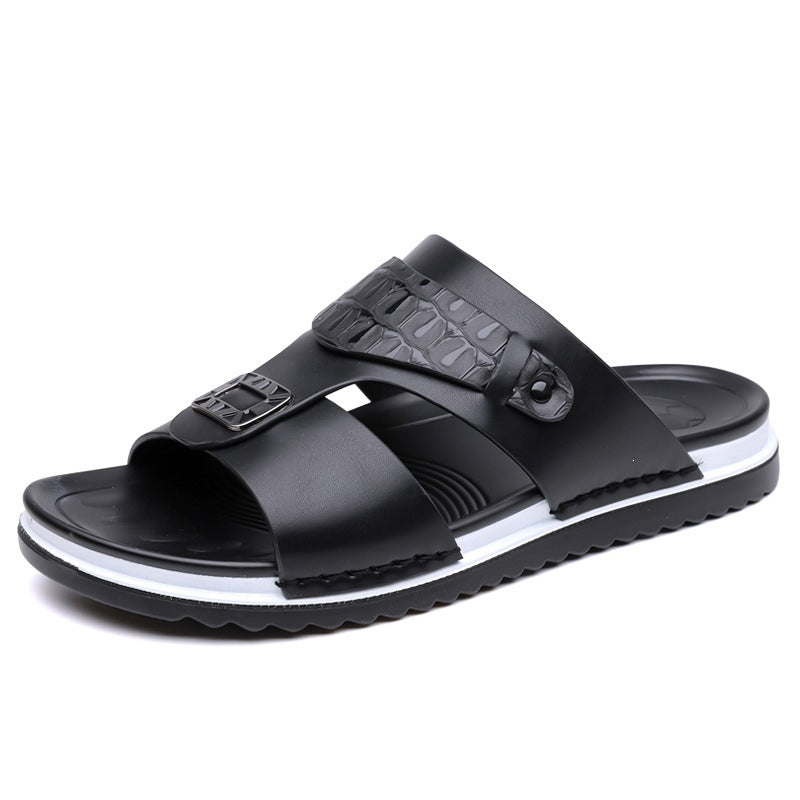 👞PROMO FLASH 50%🏖️Sandales Slip-On Homme Simili Cuir – 2 Textures, Semelle Anti-Dérapante, 3 Couleurs, Pointures 39-48, Respirantes, Rembourrées✨