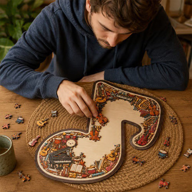 📢📢50% DE RÉDUCTION !! ⏰Puzzle en Bois en Forme de Note de Musique🎶🧩