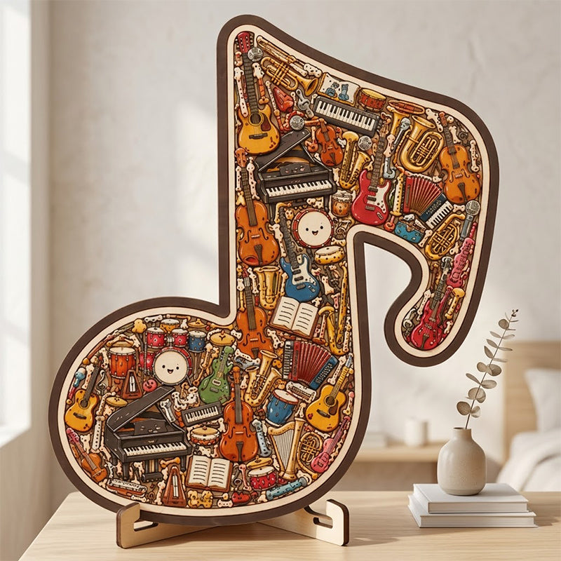 📢📢50% DE RÉDUCTION !! ⏰Puzzle en Bois en Forme de Note de Musique🎶🧩