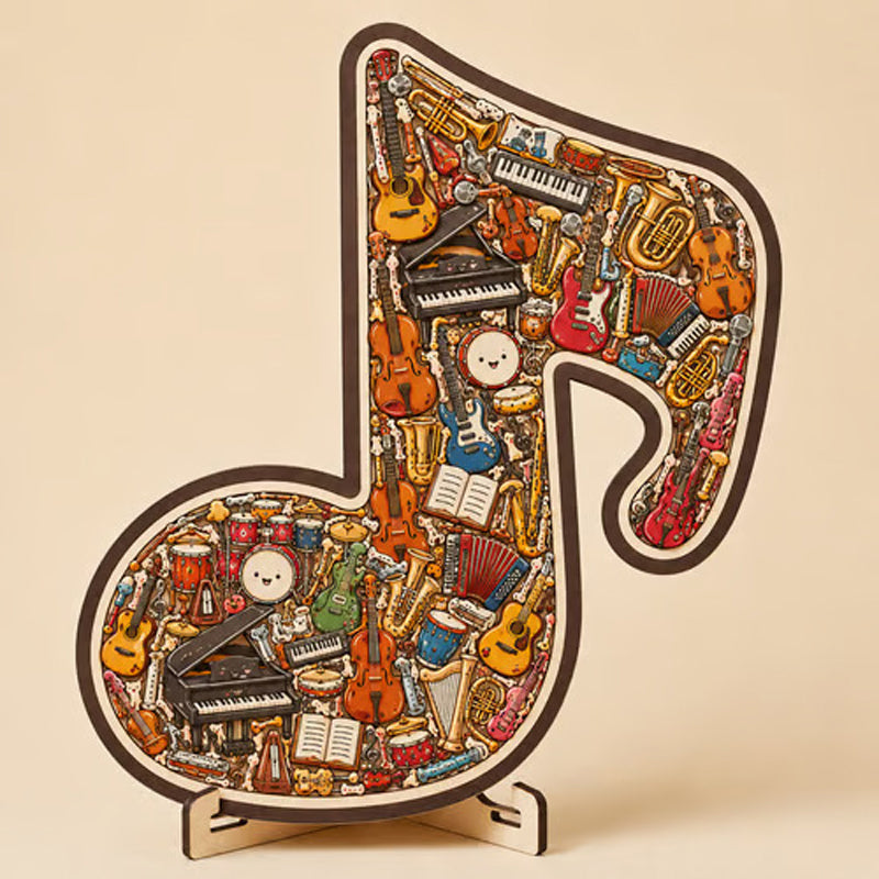📢📢50% DE RÉDUCTION !! ⏰Puzzle en Bois en Forme de Note de Musique🎶🧩