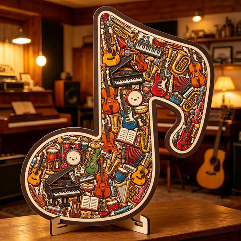 📢📢50% DE RÉDUCTION !! ⏰Puzzle en Bois en Forme de Note de Musique🎶🧩