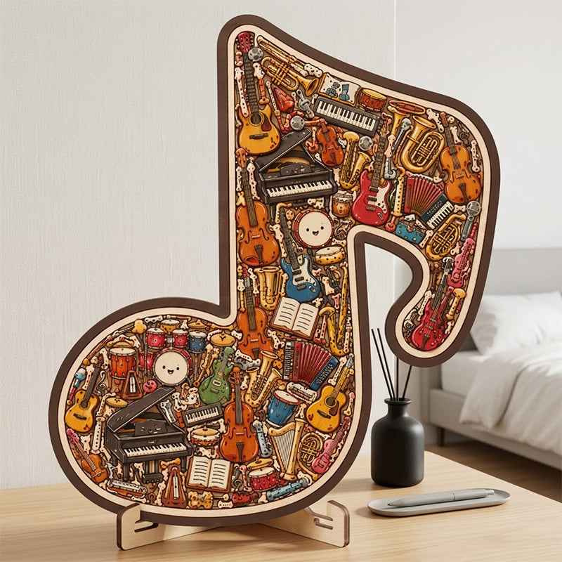 📢📢50% DE RÉDUCTION !! ⏰Puzzle en Bois en Forme de Note de Musique🎶🧩
