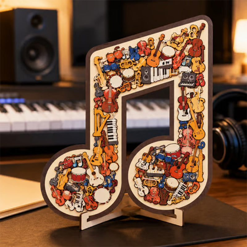 📢📢50% DE RÉDUCTION !! ⏰Puzzle en Bois en Forme de Note de Musique🎶🧩