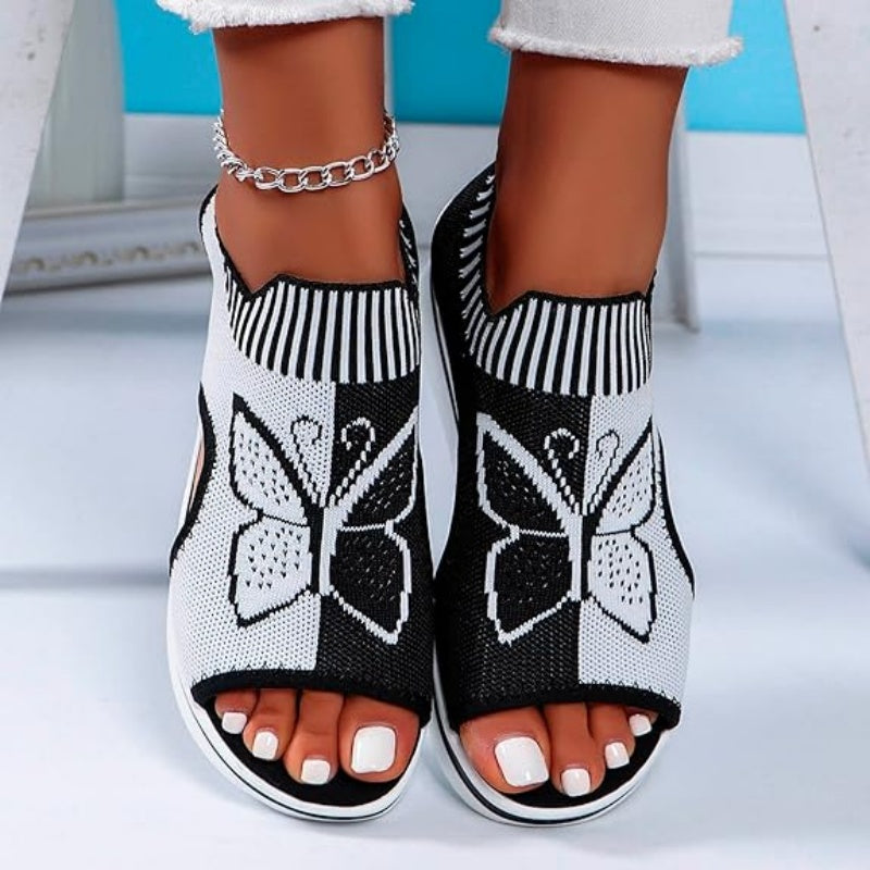 🌿OFFRE LIMITÉE 50% DE RÉDUCTION✨Sandales à Bout Ouvert à Talon Compensé Respirantes – Semelle Intérieure Rembourrée, Semelle Anti-Dérapante, Rehaussement Caché de 5 cm – Marchez des Heures sur le Sable ou le Bitume🚶‍♀️🌴