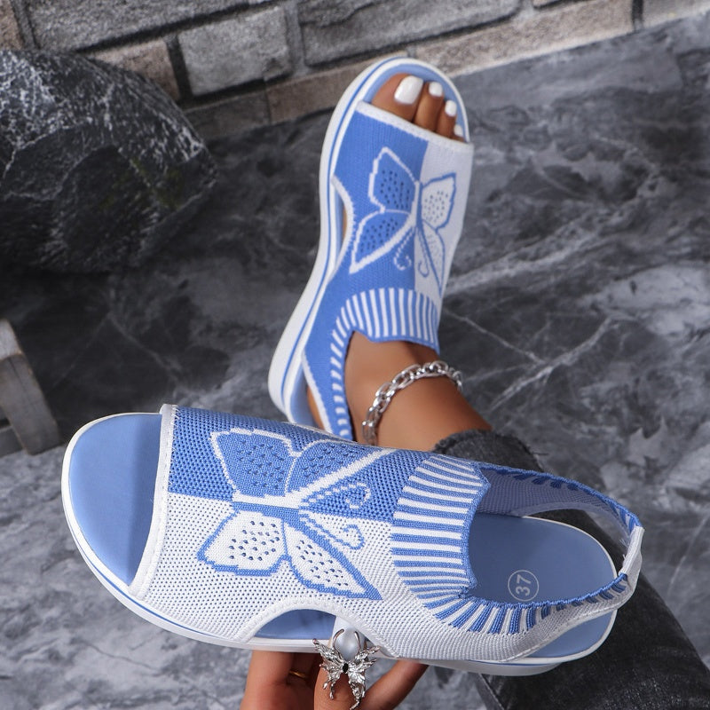 🌿OFFRE LIMITÉE 50% DE RÉDUCTION✨Sandales à Bout Ouvert à Talon Compensé Respirantes – Semelle Intérieure Rembourrée, Semelle Anti-Dérapante, Rehaussement Caché de 5 cm – Marchez des Heures sur le Sable ou le Bitume🚶‍♀️🌴