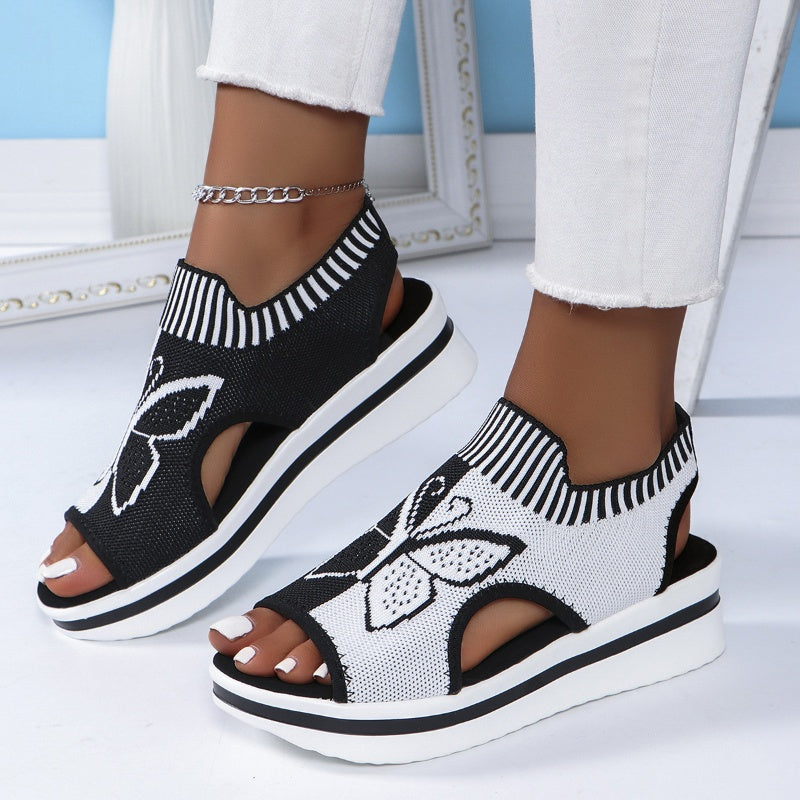 🌿OFFRE LIMITÉE 50% DE RÉDUCTION✨Sandales à Bout Ouvert à Talon Compensé Respirantes – Semelle Intérieure Rembourrée, Semelle Anti-Dérapante, Rehaussement Caché de 5 cm – Marchez des Heures sur le Sable ou le Bitume🚶‍♀️🌴