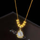 🦋PROMO FLASH 50%💎Collier Pendentif Tulipe Minimaliste – Acier Titane Hypoallergénique, Pierre Centrale, Chaîne Réglable, Cadeau Élégant👑