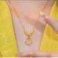 🦋PROMO FLASH 50%💎Collier Pendentif Tulipe Minimaliste – Acier Titane Hypoallergénique, Pierre Centrale, Chaîne Réglable, Cadeau Élégant👑