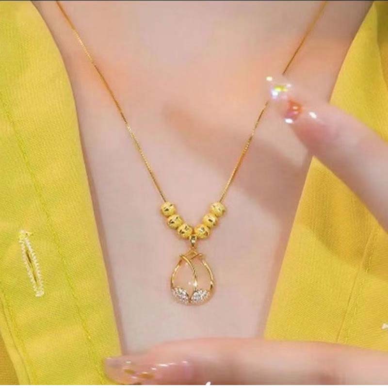🦋PROMO FLASH 50%💎Collier Pendentif Tulipe Minimaliste – Acier Titane Hypoallergénique, Pierre Centrale, Chaîne Réglable, Cadeau Élégant👑