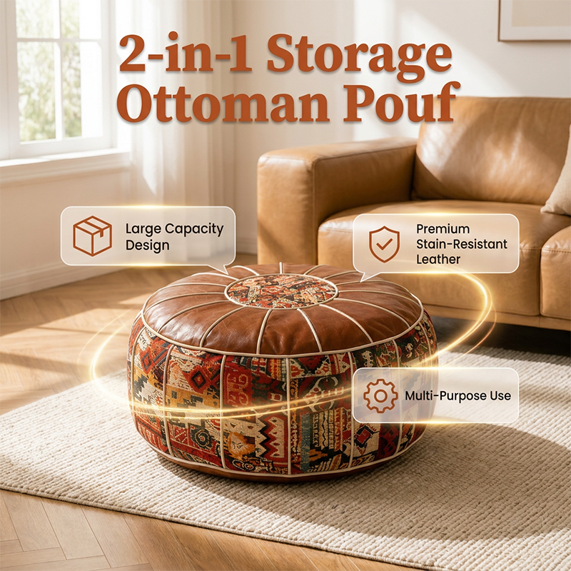 🛋️Pouf Ottoman de Rangement Multifonctionnel📦