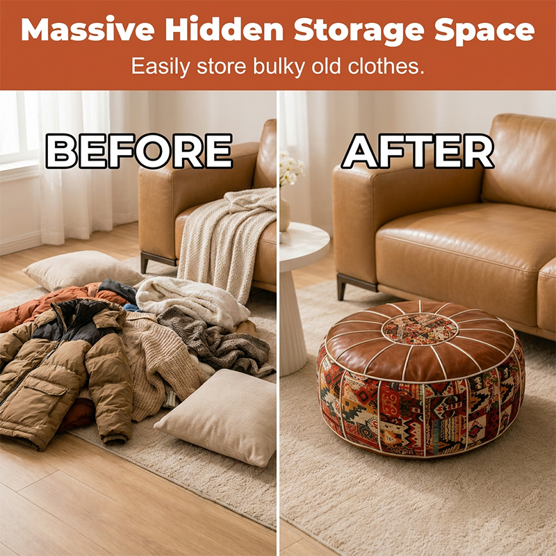 🛋️Pouf Ottoman de Rangement Multifonctionnel📦