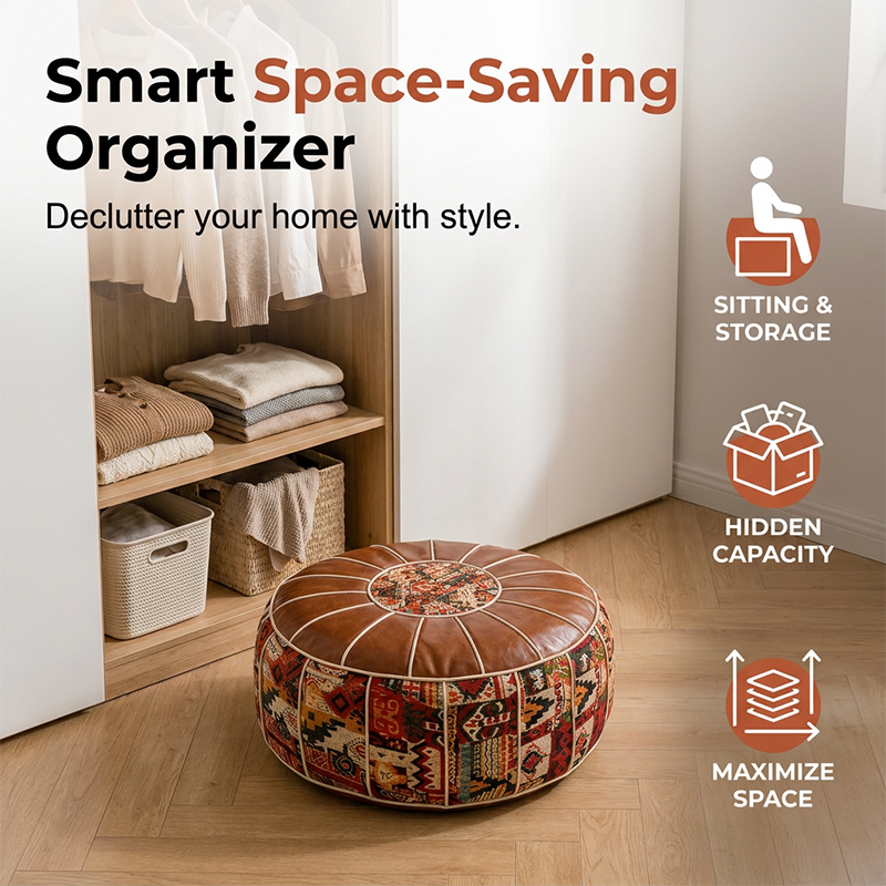 🛋️Pouf Ottoman de Rangement Multifonctionnel📦