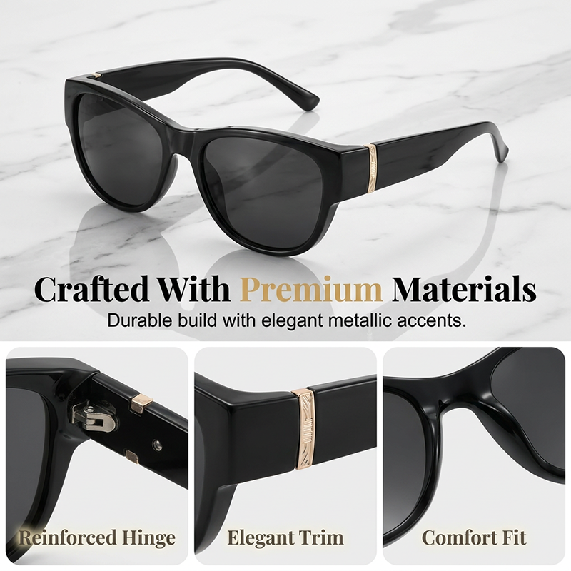 🏖️PROMO -50%🔥Lunettes Soleil Polarisées Sur-Lunettes Femme – 9 Couches Anti-Reflets Eau Route Neige UV400, Grande Monture Glamour Hollywood, Matériaux Haute Qualité Charnières Renforcées · 4 Styles✨