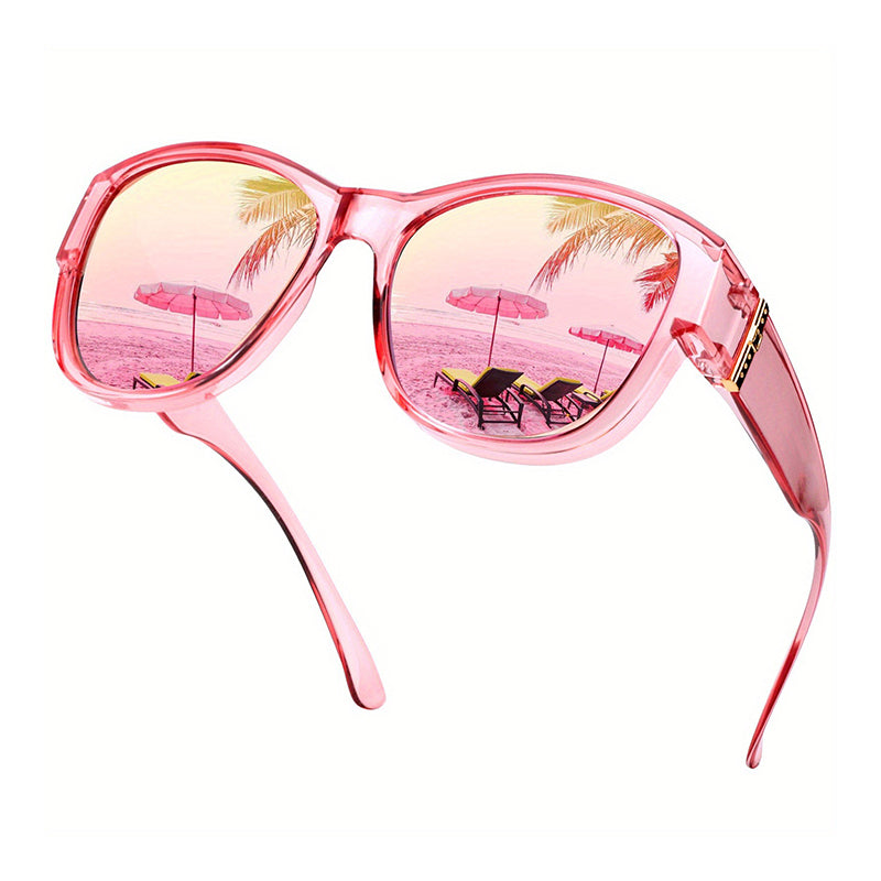 🏖️PROMO -50%🔥Lunettes Soleil Polarisées Sur-Lunettes Femme – 9 Couches Anti-Reflets Eau Route Neige UV400, Grande Monture Glamour Hollywood, Matériaux Haute Qualité Charnières Renforcées · 4 Styles✨