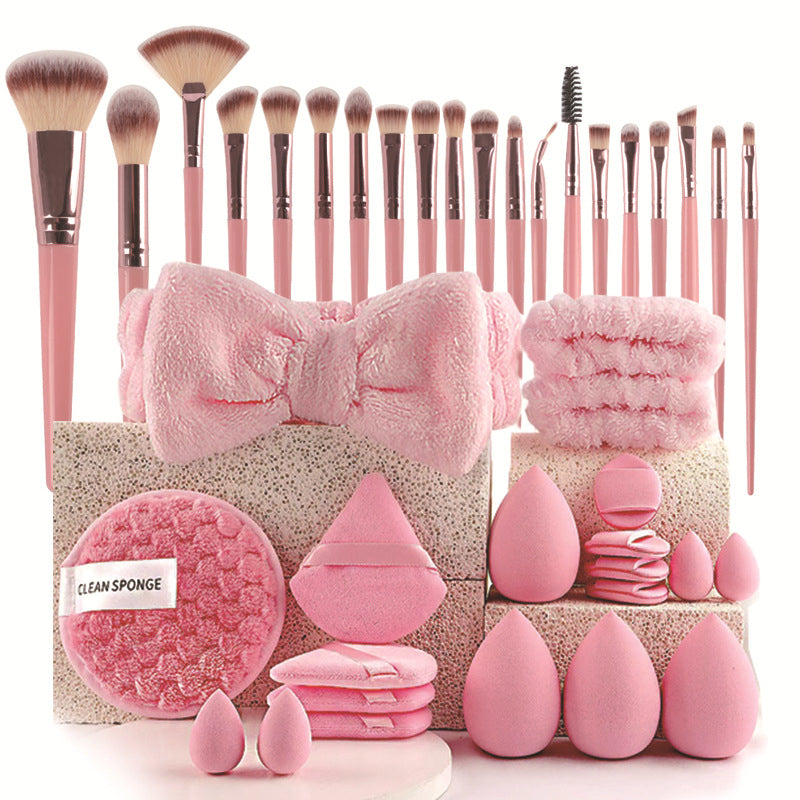 💄PROMO LIMITÉE 50%✨Ensemble Pinceaux & Éponges de Maquillage (40 ou 51 Pièces) – Tout-en-Un, Doux, Économiseur de Produit, 5 Kits Couleurs au Choix 🎨