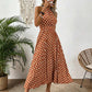 ⏰Robe Femme Pois & Dos Nu – Coupe Haute Taille, Jupe Plissée, Sans Manches, 3 Couleurs, 4 Tailles, Style Rétro & Élégant ✨