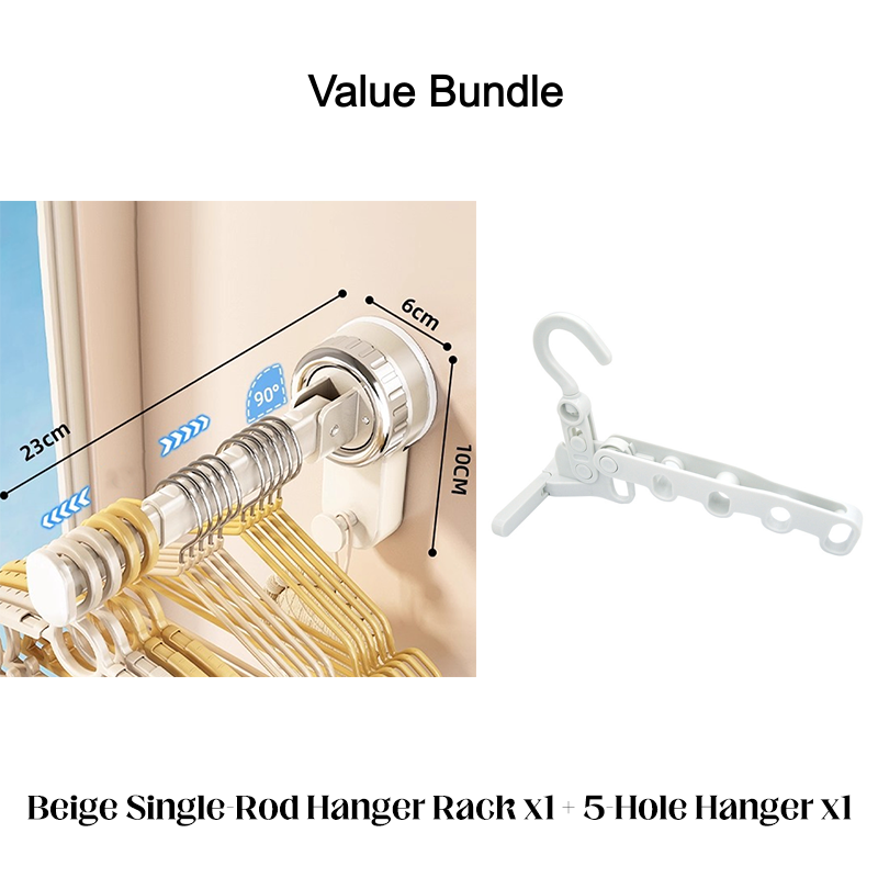 Porte-vêtements télescopique pliable à ventouses
