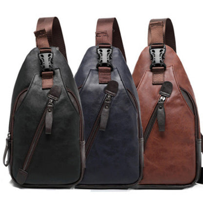 🪶PROMO FLASH 50%💼Sac Poitrine Homme Cuir PU – Léger, Bandoulière Réglable, 3 Compartiments, 3 Couleurs, Idéal Trajets & Voyages 📱