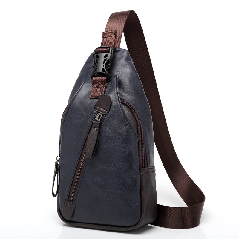 🪶PROMO FLASH 50%💼Sac Poitrine Homme Cuir PU – Léger, Bandoulière Réglable, 3 Compartiments, 3 Couleurs, Idéal Trajets & Voyages 📱