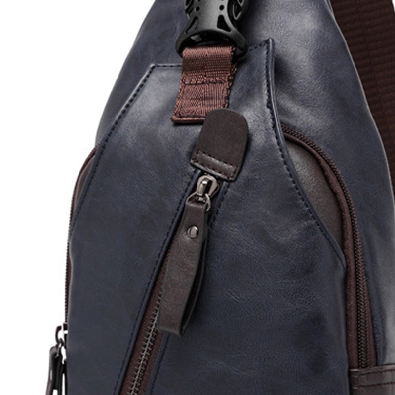 🪶PROMO FLASH 50%💼Sac Poitrine Homme Cuir PU – Léger, Bandoulière Réglable, 3 Compartiments, 3 Couleurs, Idéal Trajets & Voyages 📱