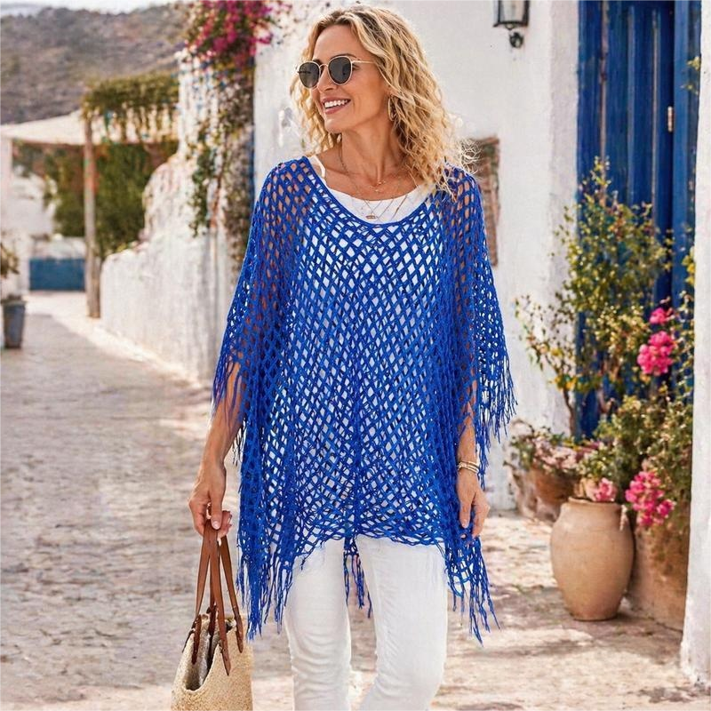 🏆 Paréo d'été en crochet métallique – Léger, aéré et naturellement élégant pour l'été.💐