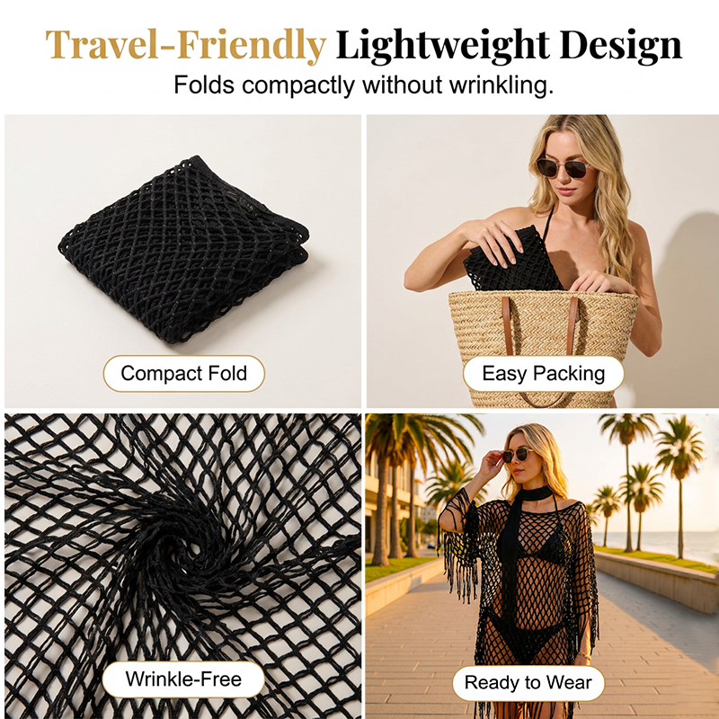 🏆 Paréo d'été en crochet métallique – Léger, aéré et naturellement élégant pour l'été.💐