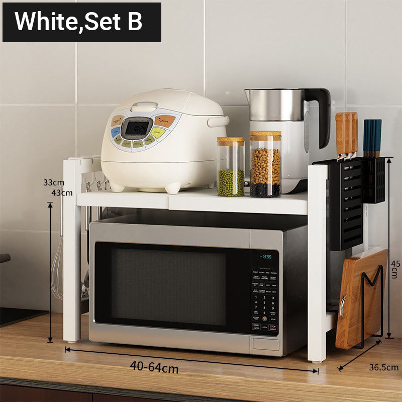 📦50% DE RÉDUCTION💥Étagère extensible pour micro-ondes – Réglable, crochets & charge 75kg – Gain de place, sans perçage – idéale pour petits espaces ou cuisine 🍽️✨