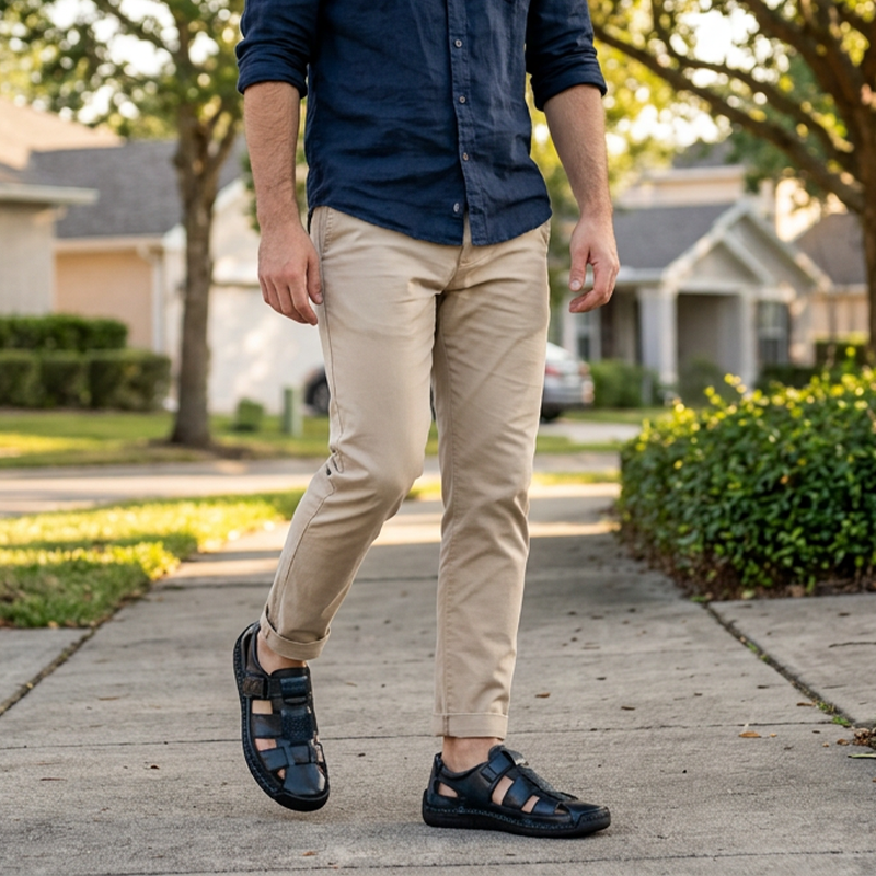 👞PROMO FLASH 50%🌊Sandales Plage Homme Bout Fermé – Respirantes, Coussinées, Velcro, 3 Couleurs, 11 Pointures, Idéales Plage & Ville 🏖️