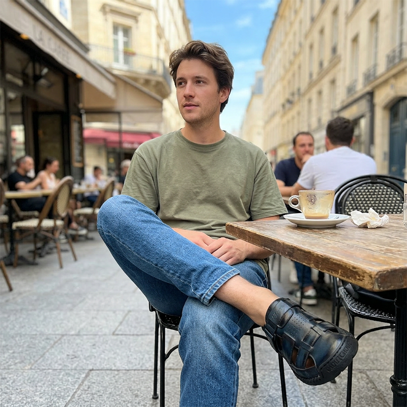 👞PROMO FLASH 50%🌊Sandales Plage Homme Bout Fermé – Respirantes, Coussinées, Velcro, 3 Couleurs, 11 Pointures, Idéales Plage & Ville 🏖️